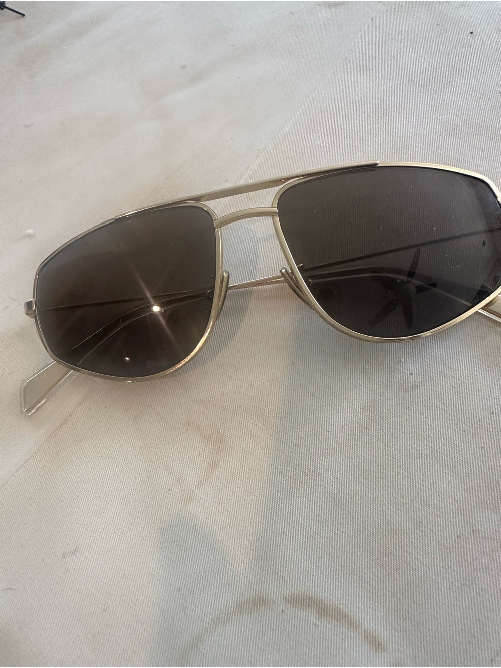 Celine Gold Metal Aviator Sunglasses with Dark Lenses